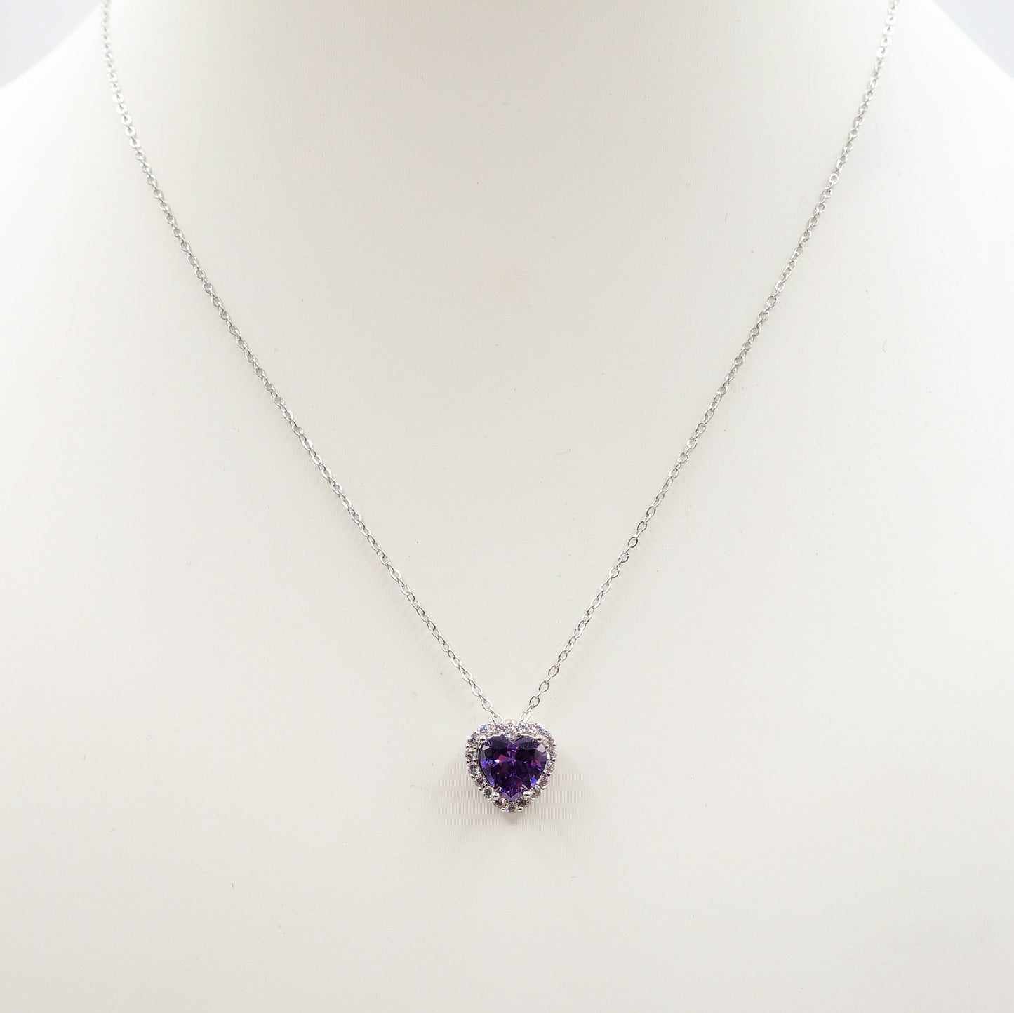 DIANA - ACCIAIO INOSSIDABILE- collana con pendente cuore in cubic zirconia