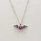 ANGEL - ACCIAIO INOSSIDABILE- collana con pendente CUORE con ali in cubic zirconia