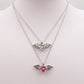 ANGEL - ACCIAIO INOSSIDABILE- collana con pendente CUORE con ali in cubic zirconia