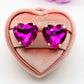 LUCE HEART STUDS- Paio Orecchini a bottone con pietra sfaccettata a cuore
