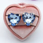 LUCE HEART STUDS- Paio Orecchini a bottone con pietra sfaccettata a cuore