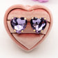 LUCE HEART STUDS- Paio Orecchini a bottone con pietra sfaccettata a cuore