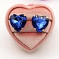 LUCE HEART STUDS- Paio Orecchini a bottone con pietra sfaccettata a cuore