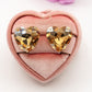 LUCE HEART STUDS- Paio Orecchini a bottone con pietra sfaccettata a cuore