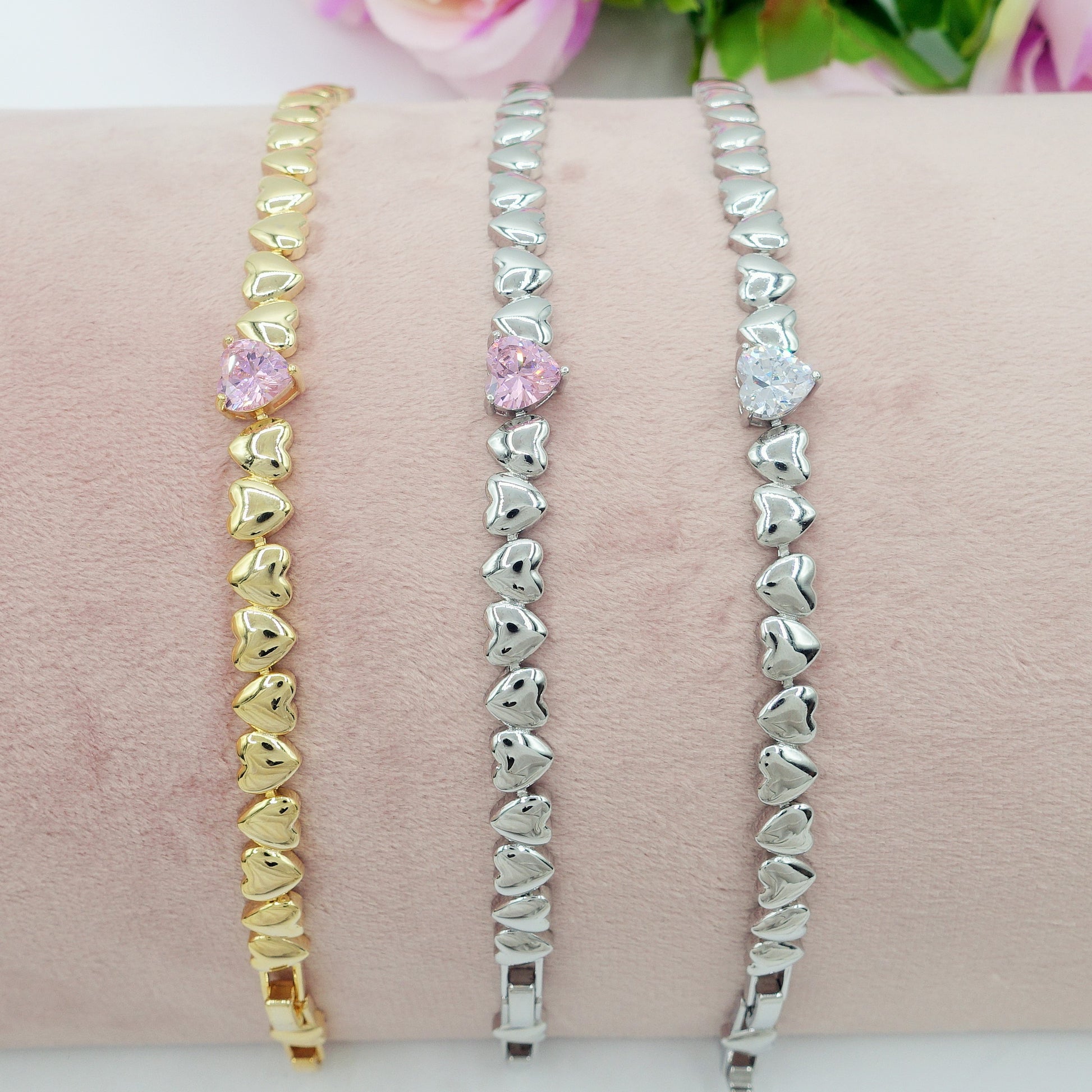 PLANETYS - Bracciale Argento Sterling 925 Rodiato Anelli ad incastro Placcato Oro Rosa Zirconia cubica PLANETYS - Bracciale Argento Sterling 925 Rodiato Anelli ad incastro Placcato Oro Rosa Zirconia cubica