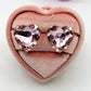 LUCE HEART STUDS- Paio Orecchini a bottone con pietra sfaccettata a cuore