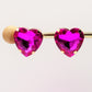 LUCE HEART STUDS- Paio Orecchini a bottone con pietra sfaccettata a cuore