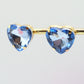 LUCE HEART STUDS- Paio Orecchini a bottone con pietra sfaccettata a cuore