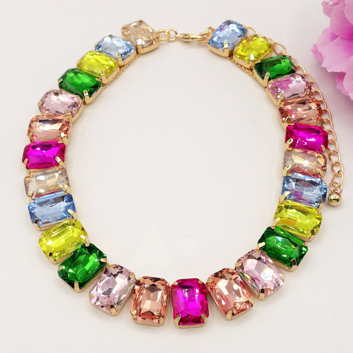 MARGOT collier con pietre sfaccettate - silver