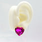 LUCE HEART STUDS- Paio Orecchini a bottone con pietra sfaccettata a cuore