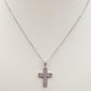 HANNAH - ACCIAIO INOSSIDABILE- collana con pendente croce in cubic zirconia