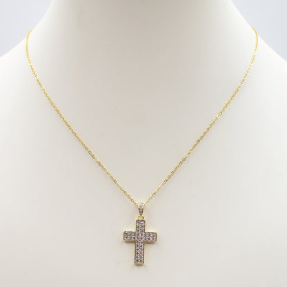 HANNAH - ACCIAIO INOSSIDABILE- collana con pendente croce in cubic zirconia
