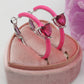 CHERIE FLUO - BIG hoops - orecchini a cerchio smaltati con cubic zirconia a forma di cuore