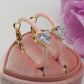 CHERIE FLUO - BIG hoops - orecchini a cerchio smaltati con cubic zirconia a forma di cuore
