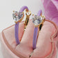 CHERIE FLUO - BIG hoops - orecchini a cerchio smaltati con cubic zirconia a forma di cuore