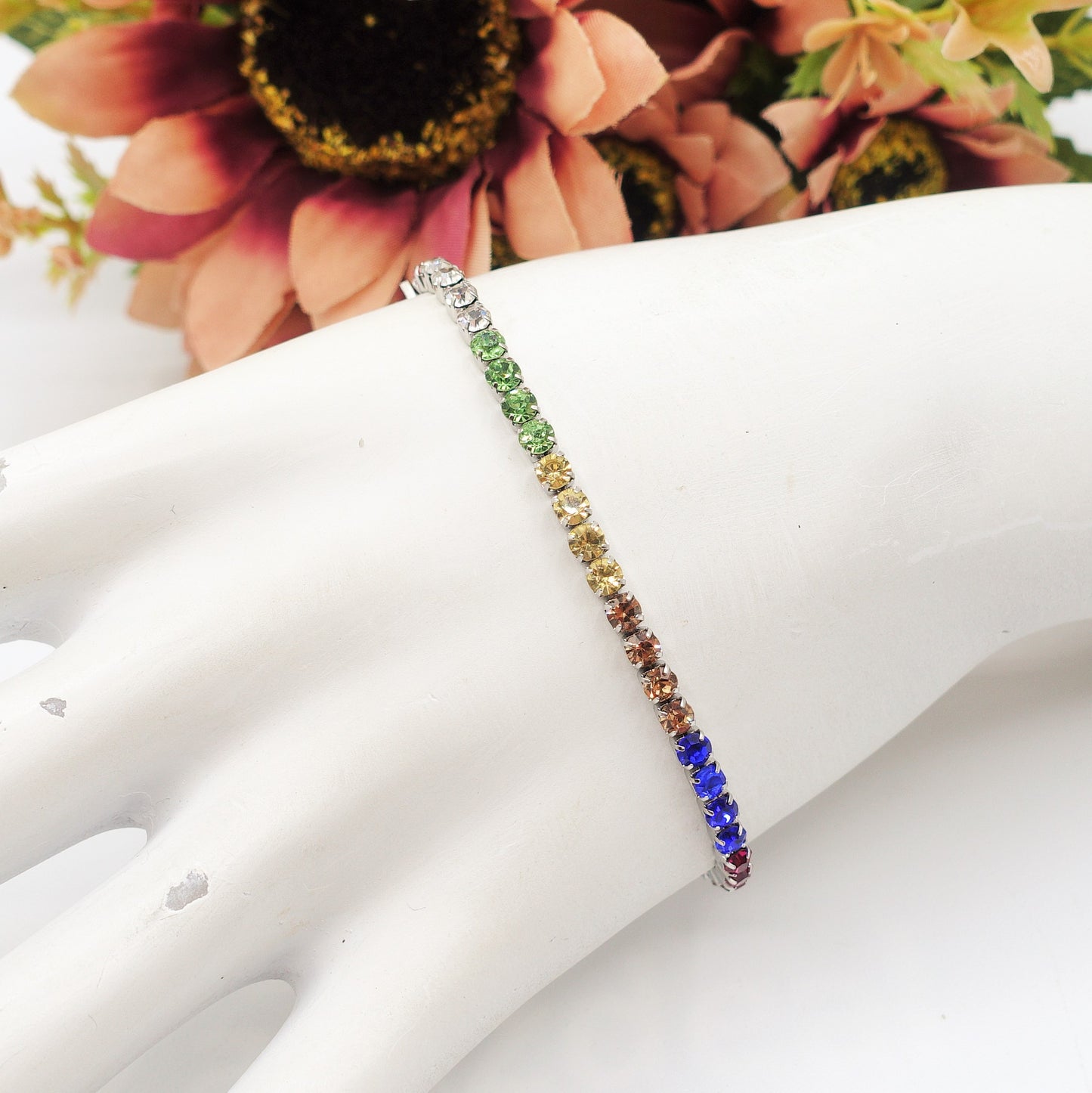 ALICIA RAINBOW ~ Bracciale tennis in ACCIAIO INOSSIDABILE con Cubic Zirconia