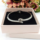 MEDEA~ Acciaio Inossidabile - Bracciale a serpente con cubic zirconia