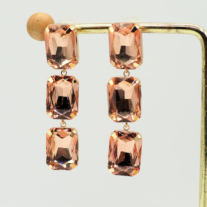 MARGOT DOUBLE SQUARE - paio orecchini pendenti con pietre sfaccettate