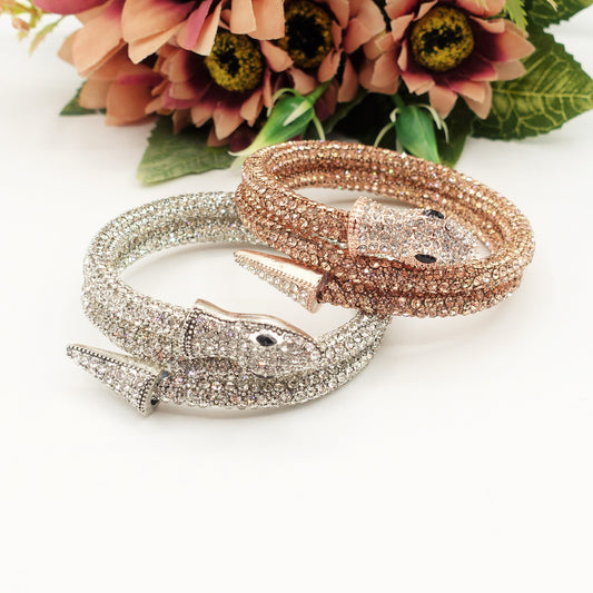 KAA~Bracciale snodato a serpente con cubic zirconia