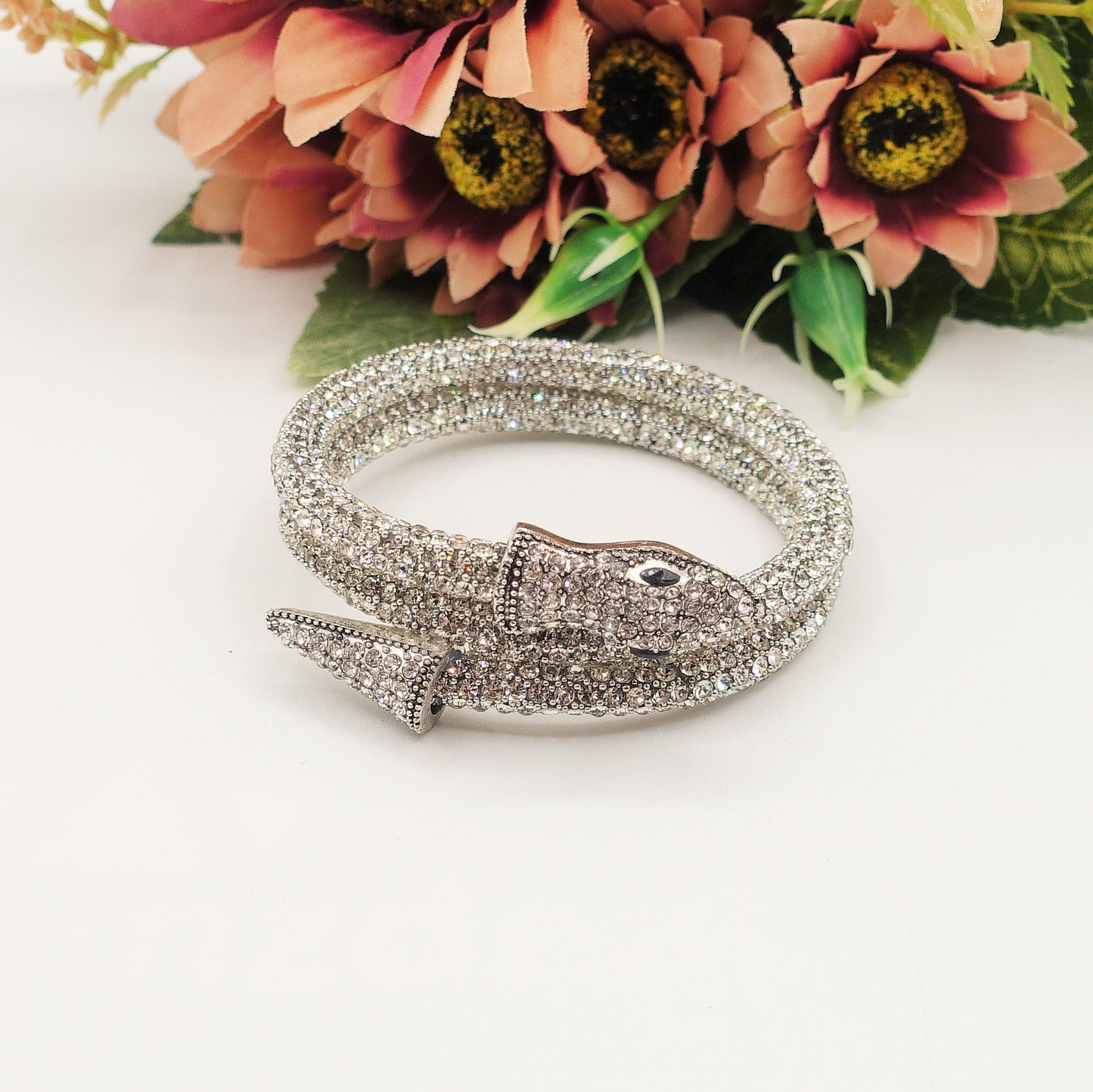 KAA~Bracciale snodato a serpente con cubic zirconia