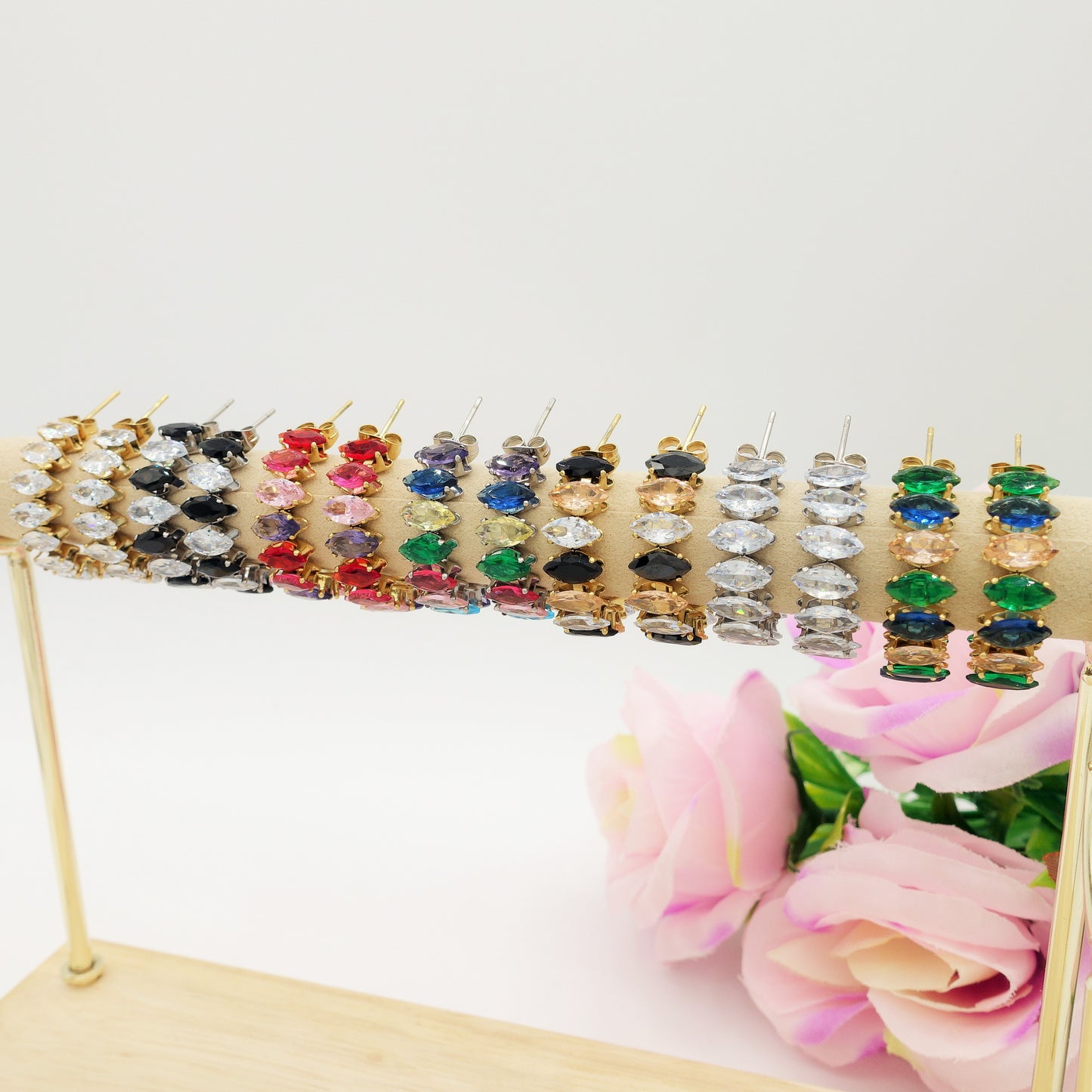 PIPER ~ ACCIAIO INOSSIDABILE - Paio Orecchini a Cerchio con cubic zirconia
