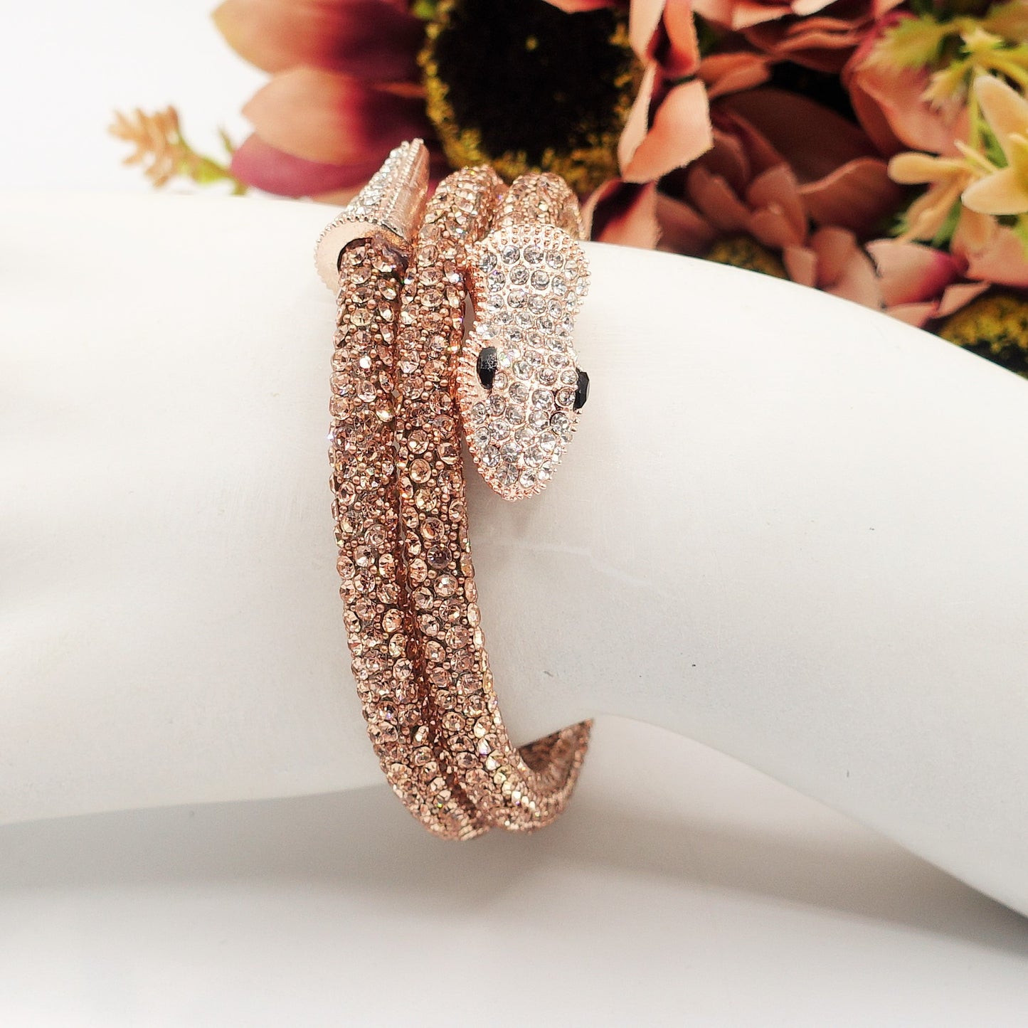 KAA~Bracciale snodato a serpente con cubic zirconia