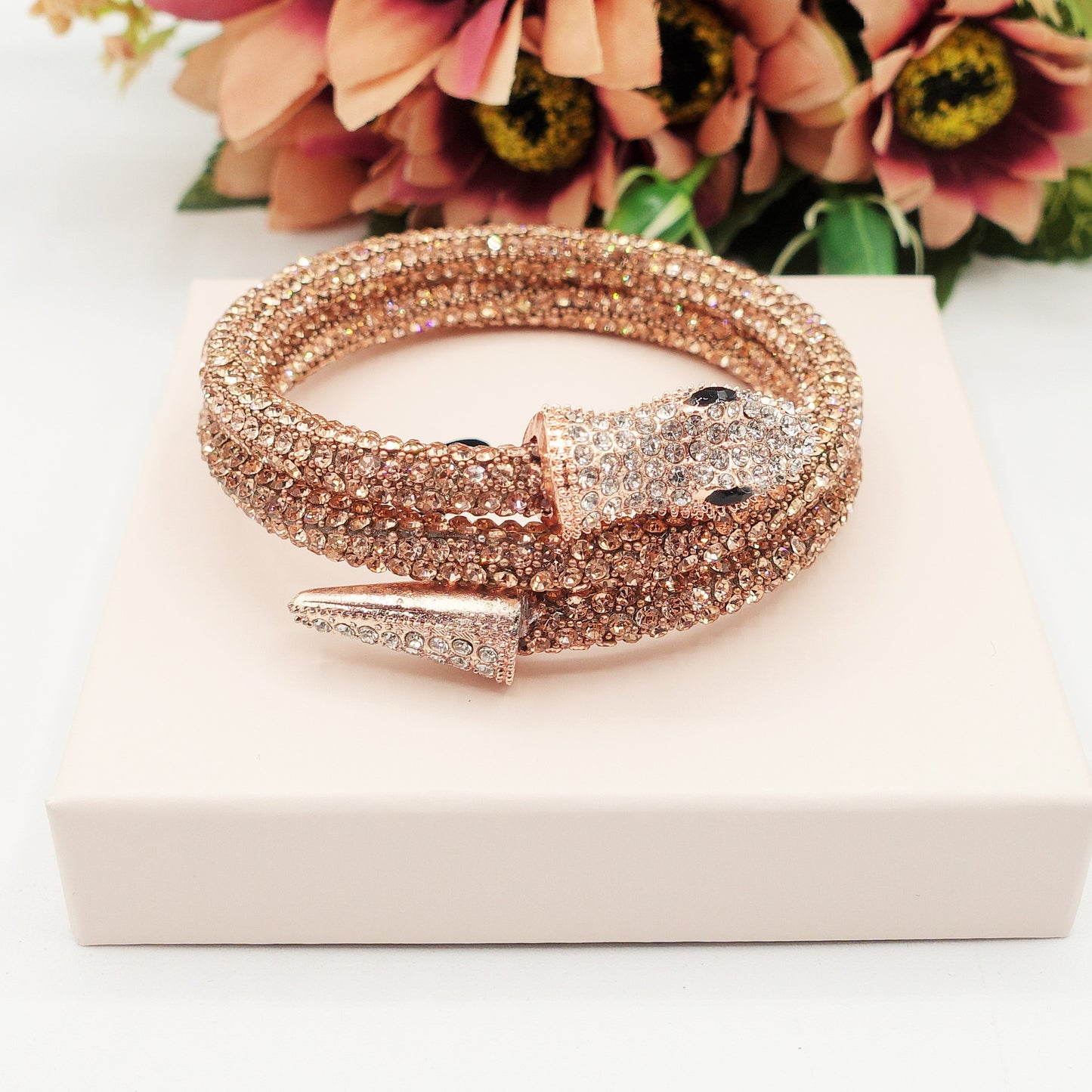 KAA~Bracciale snodato a serpente con cubic zirconia
