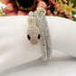 KAA BIG HEAD~Bracciale snodato a serpente con cubic zirconia