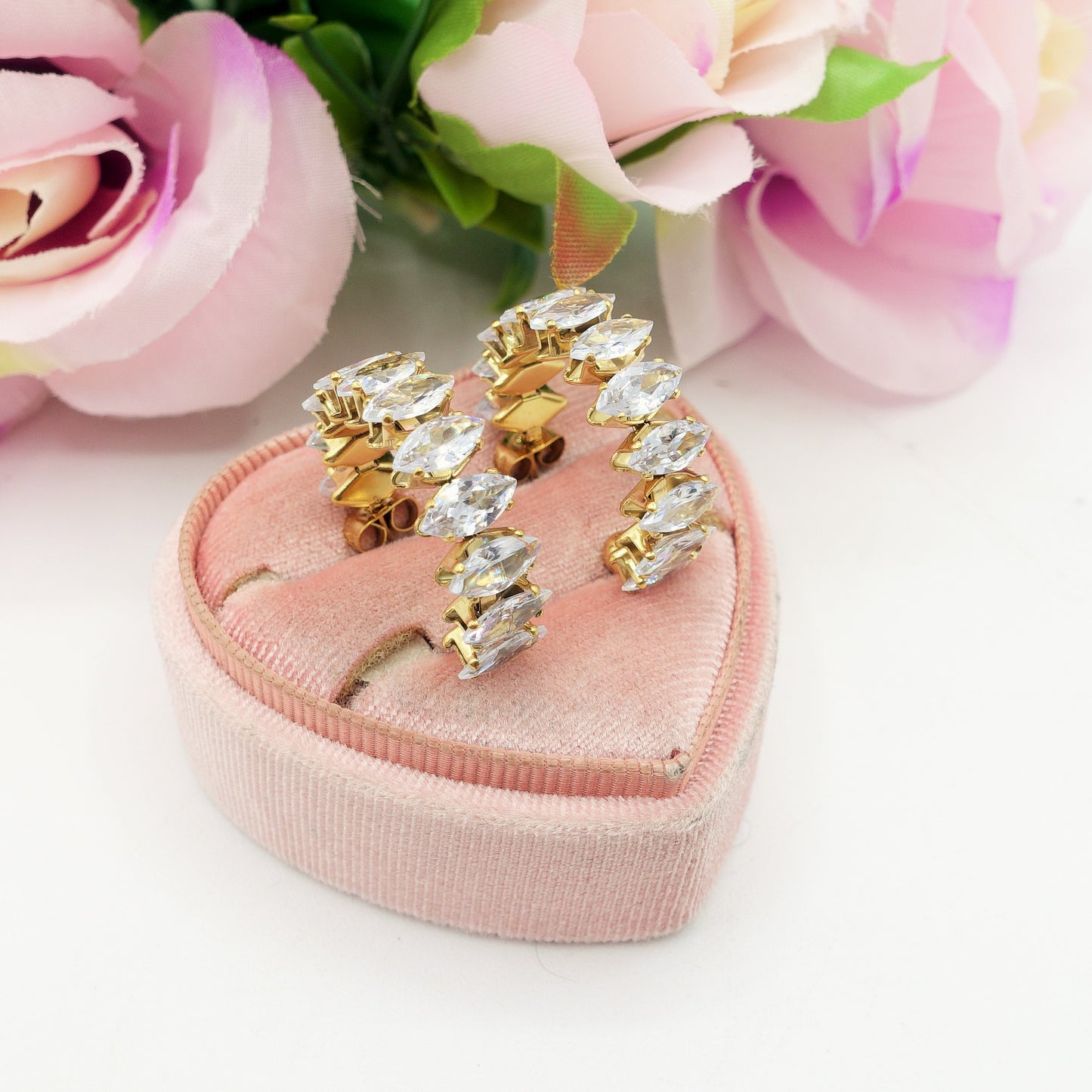 PIPER ~ ACCIAIO INOSSIDABILE - Paio Orecchini a Cerchio con cubic zirconia