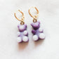 WINONA ~ FALL COLOURS HOOPS ~ gummy bears Gold plated huggies earrings