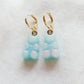 WINONA ~ FALL COLOURS HOOPS ~ gummy bears Gold plated huggies earrings