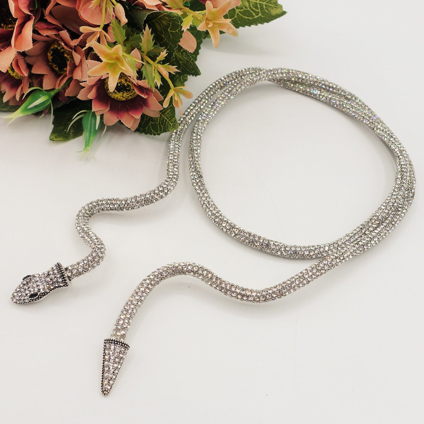 KAA ~ Collier snodato a serpente con cubic zirconia
