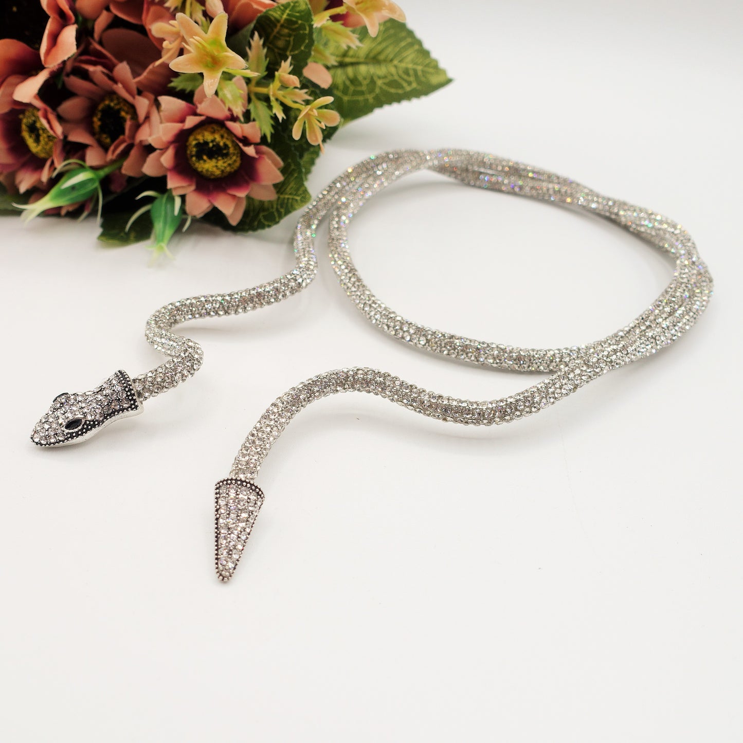 KAA ~ Collier snodato a serpente con cubic zirconia