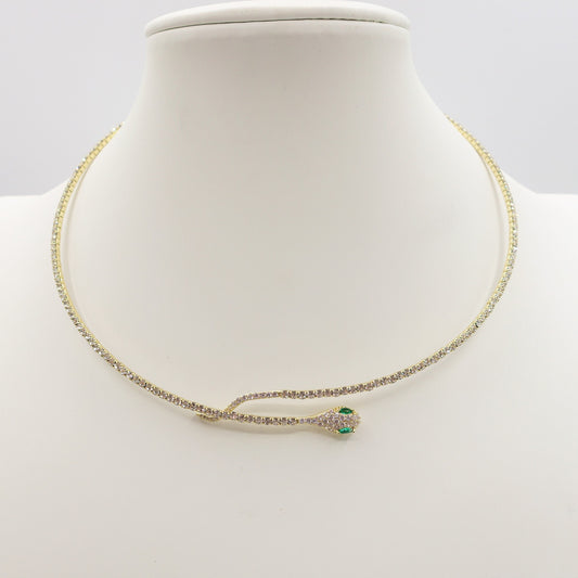 ONYX - collier snake con cubic zirconia