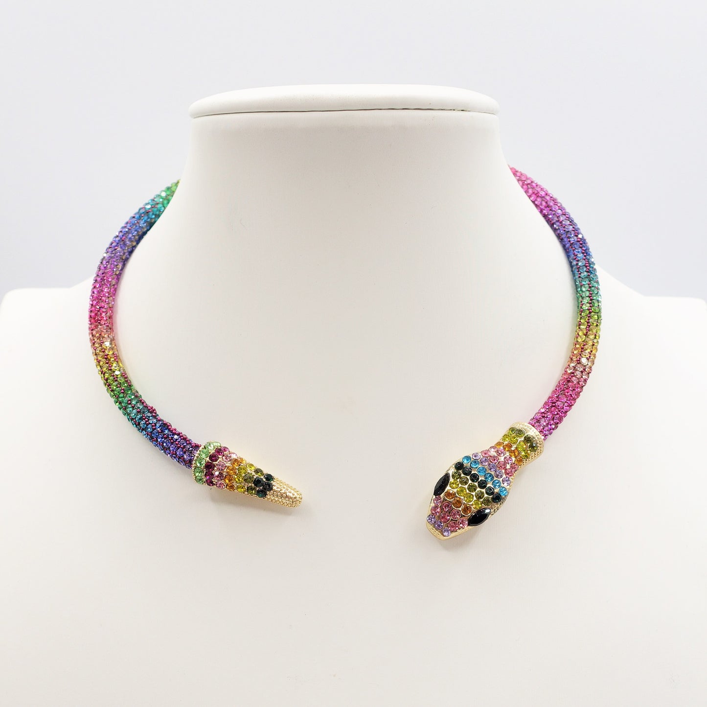 KAA CHOKER ~ Girocollo snodato a serpente con cubic zirconia