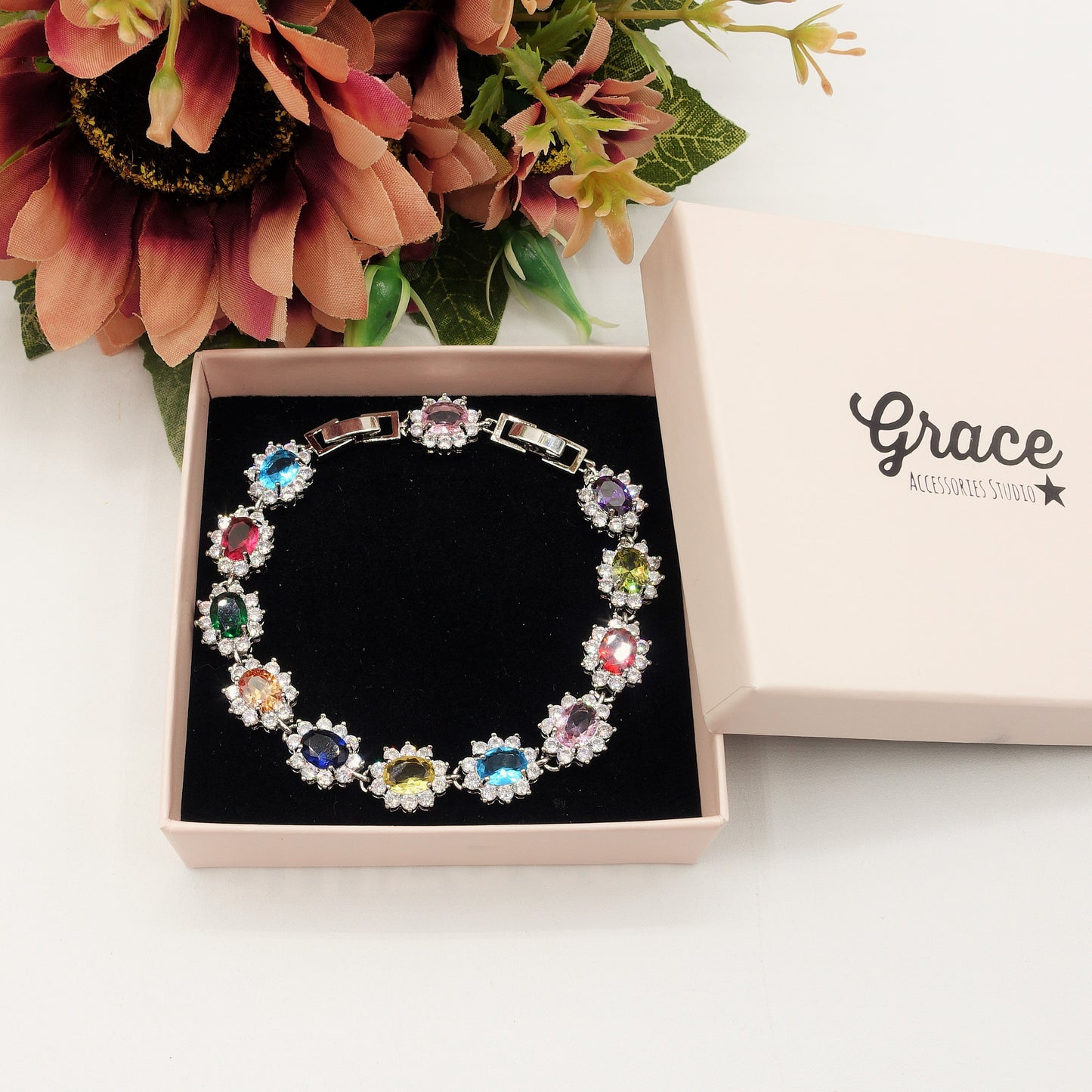 KATE RAINBOW - Bracciale Tennis con Cubic Zirconia ovale