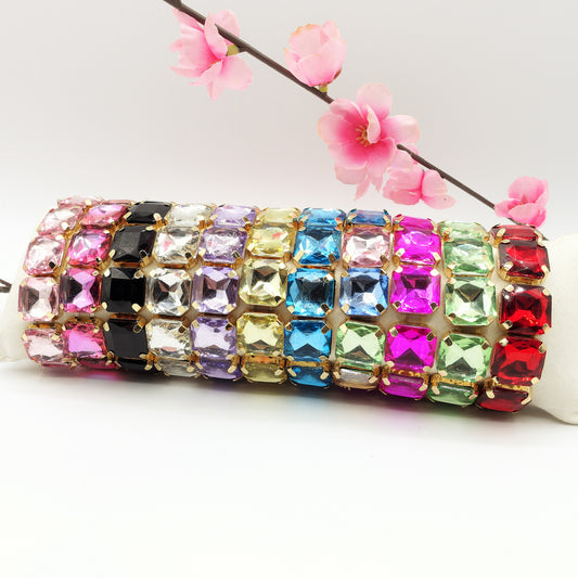 MARGOT SQUARE -Bracciale Elasticizzato con pietre sfaccettate - LUCE COLLECTION