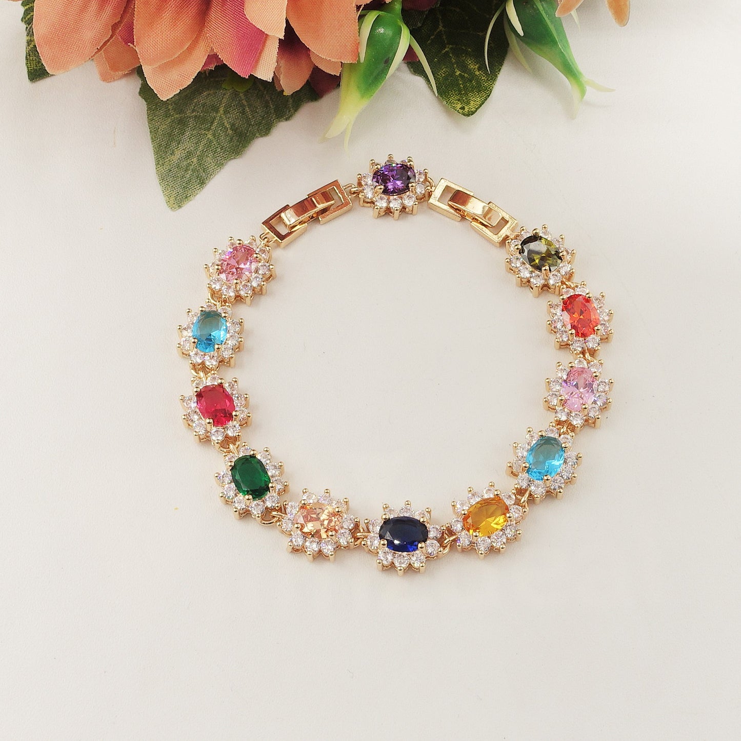 KATE RAINBOW - Bracciale Tennis con Cubic Zirconia ovale