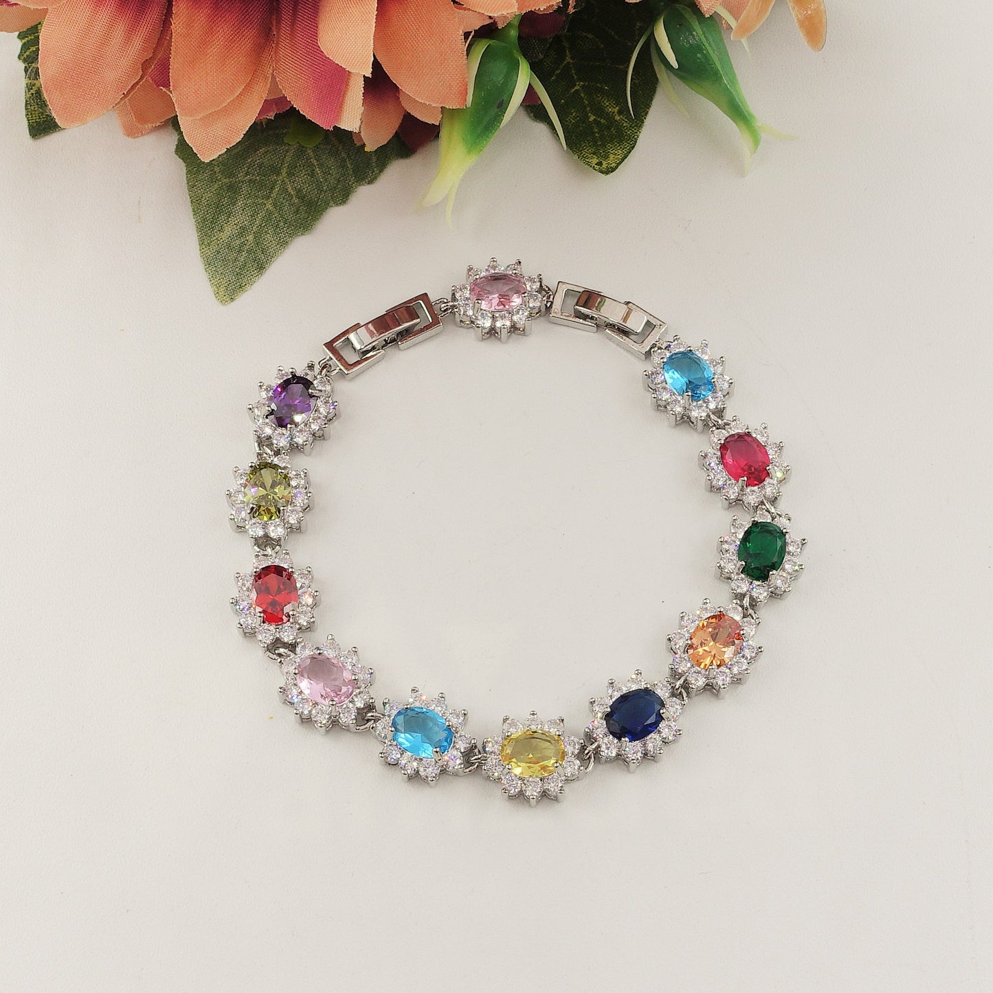 KATE RAINBOW - Bracciale Tennis con Cubic Zirconia ovale