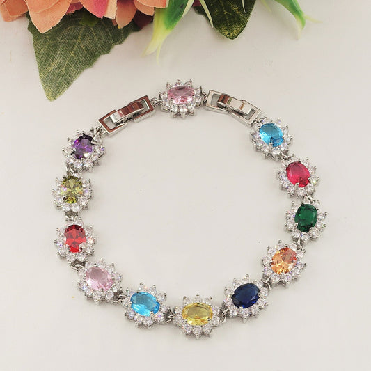 KATE RAINBOW - Bracciale Tennis con Cubic Zirconia ovale