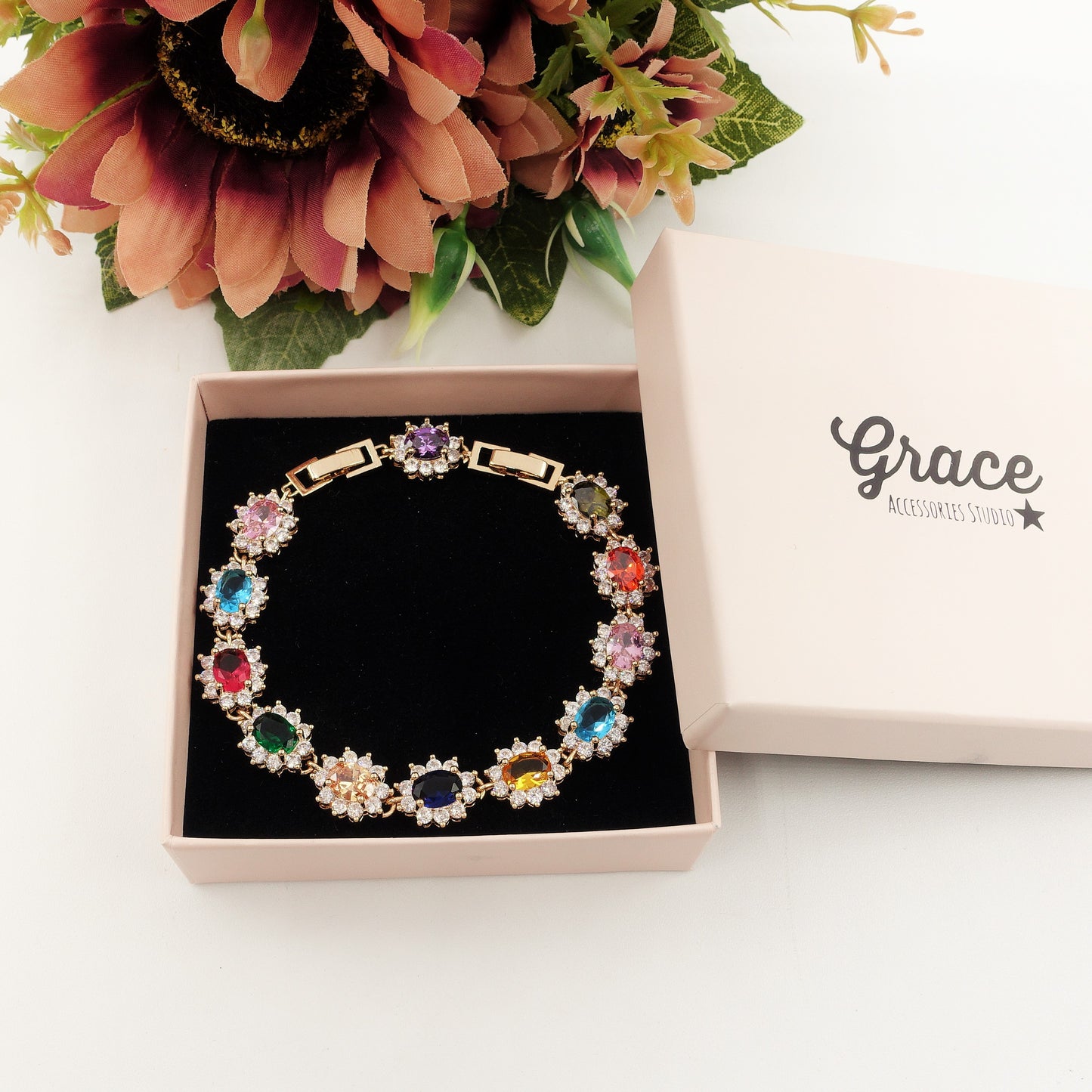 KATE RAINBOW - Bracciale Tennis con Cubic Zirconia ovale