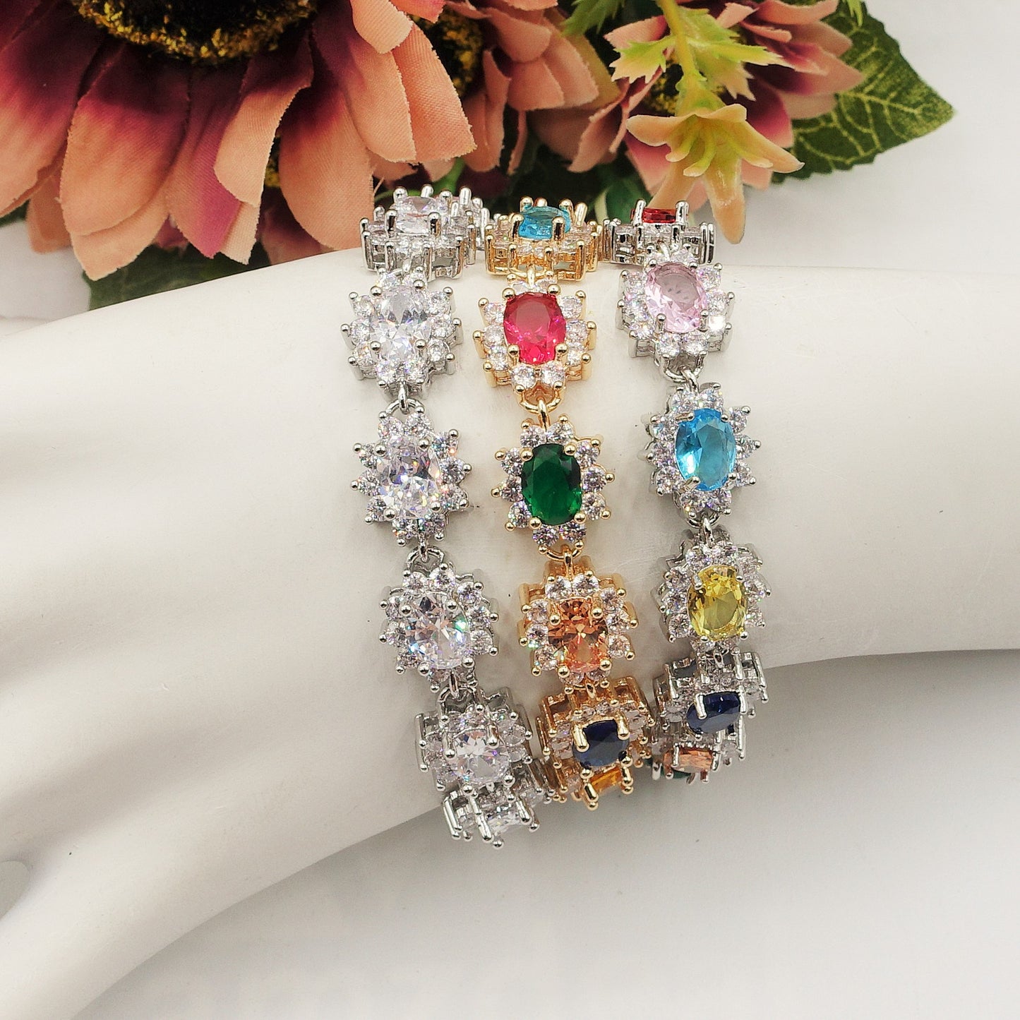 KATE RAINBOW - Bracciale Tennis con Cubic Zirconia ovale