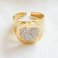 GEMMA ~ chevalier Stainless Steel heart ring-Adjustable size
