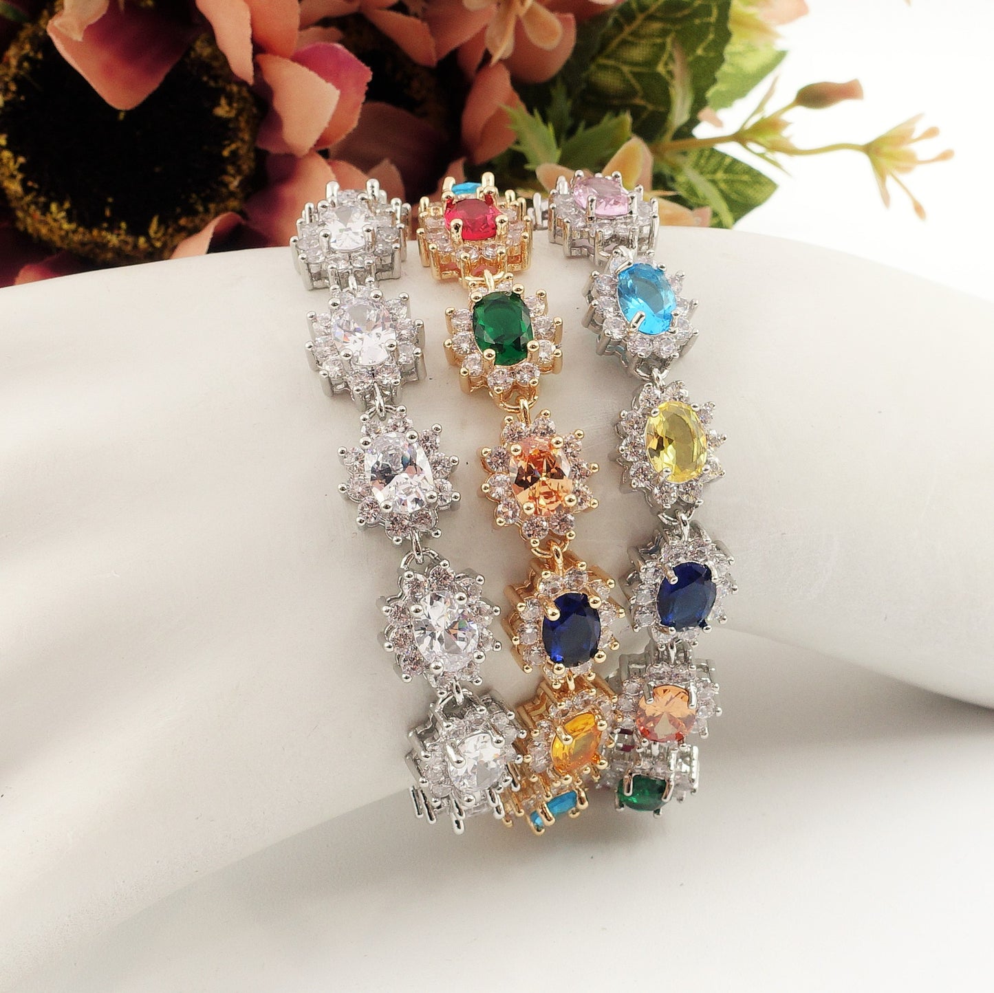 KATE RAINBOW - Bracciale Tennis con Cubic Zirconia ovale