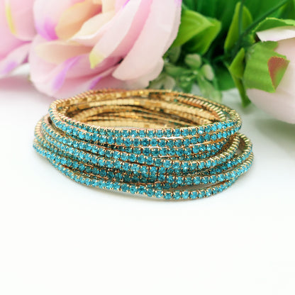 SELMA set - 12 bracciali elasticizzati in cubic zirconia