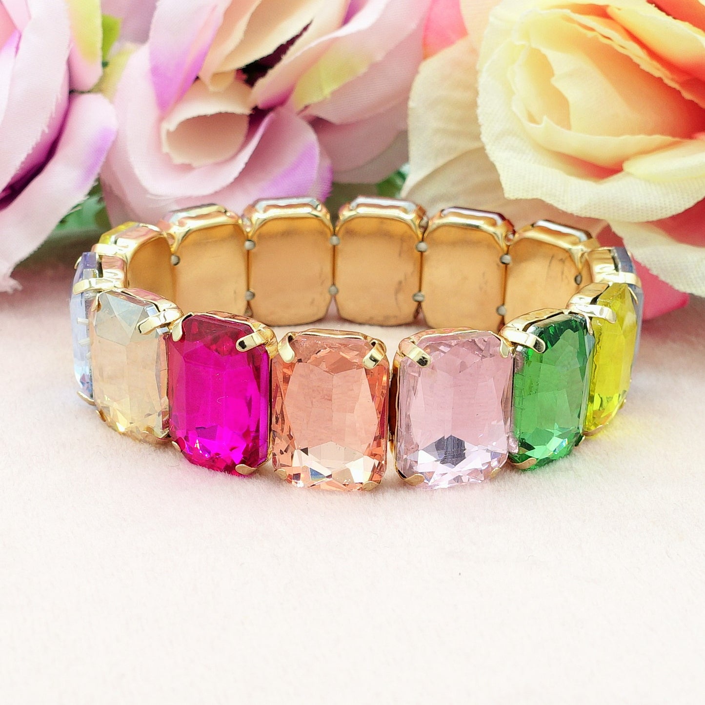 MARGOT new colours - Bracciale Elasticizzato con pietre sfaccettate