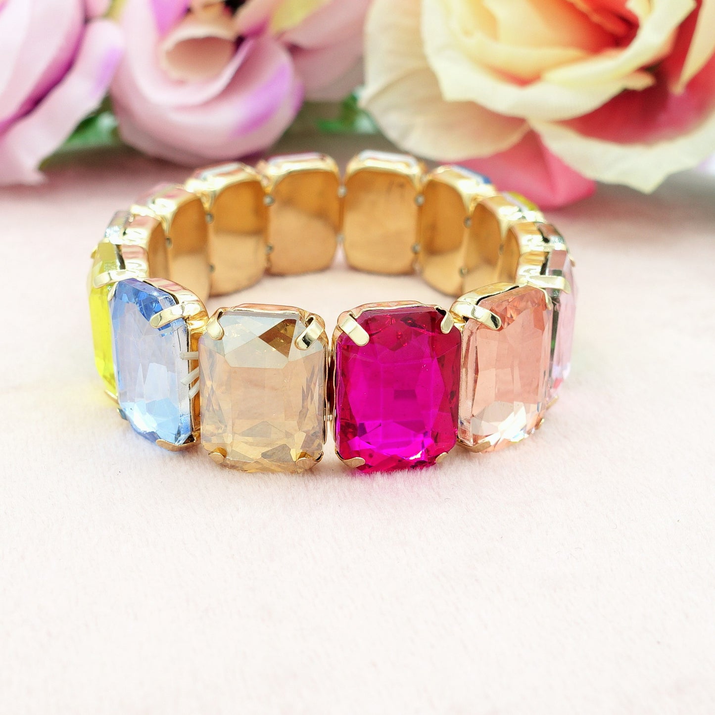 MARGOT new colours - Bracciale Elasticizzato con pietre sfaccettate