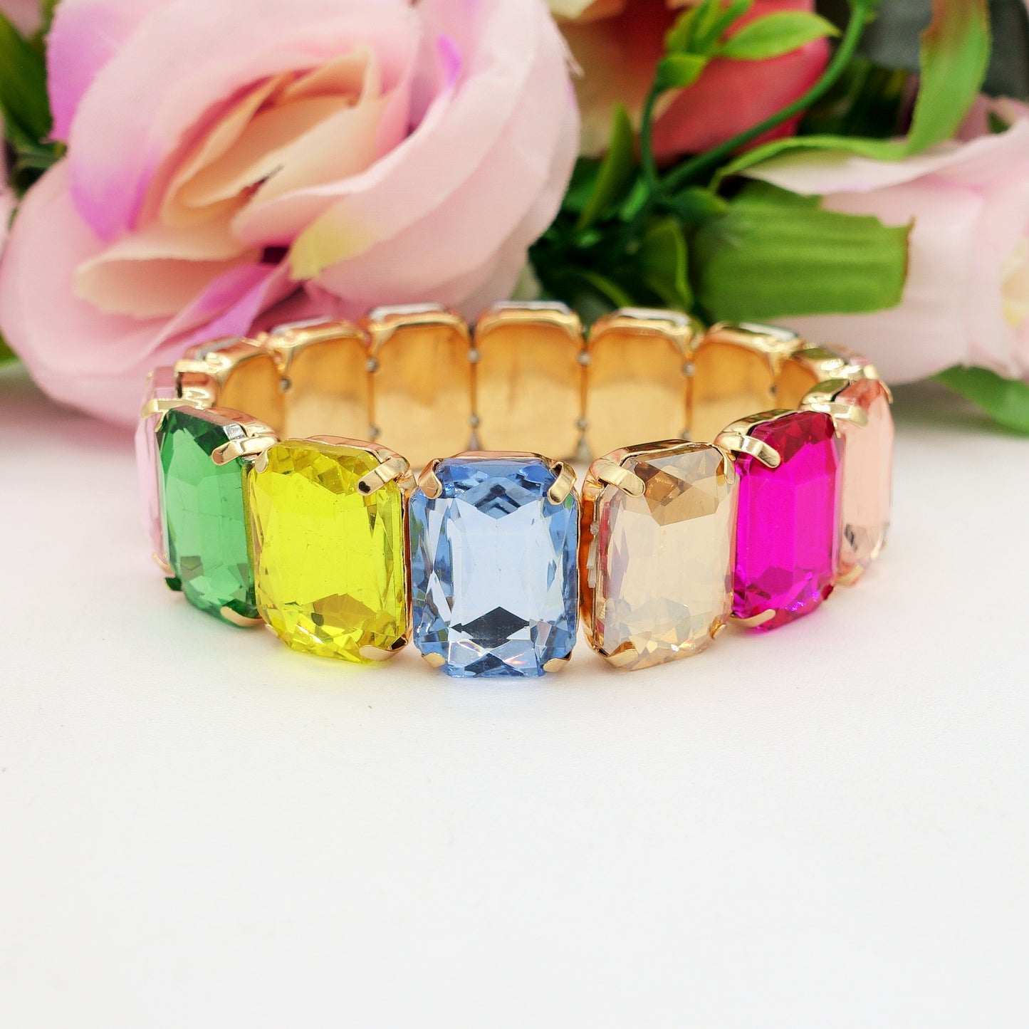 MARGOT new colours - Bracciale Elasticizzato con pietre sfaccettate