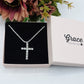 ARTEMIS - ACCIAIO INOSSIDABILE- collana in cubic zirconia con croce