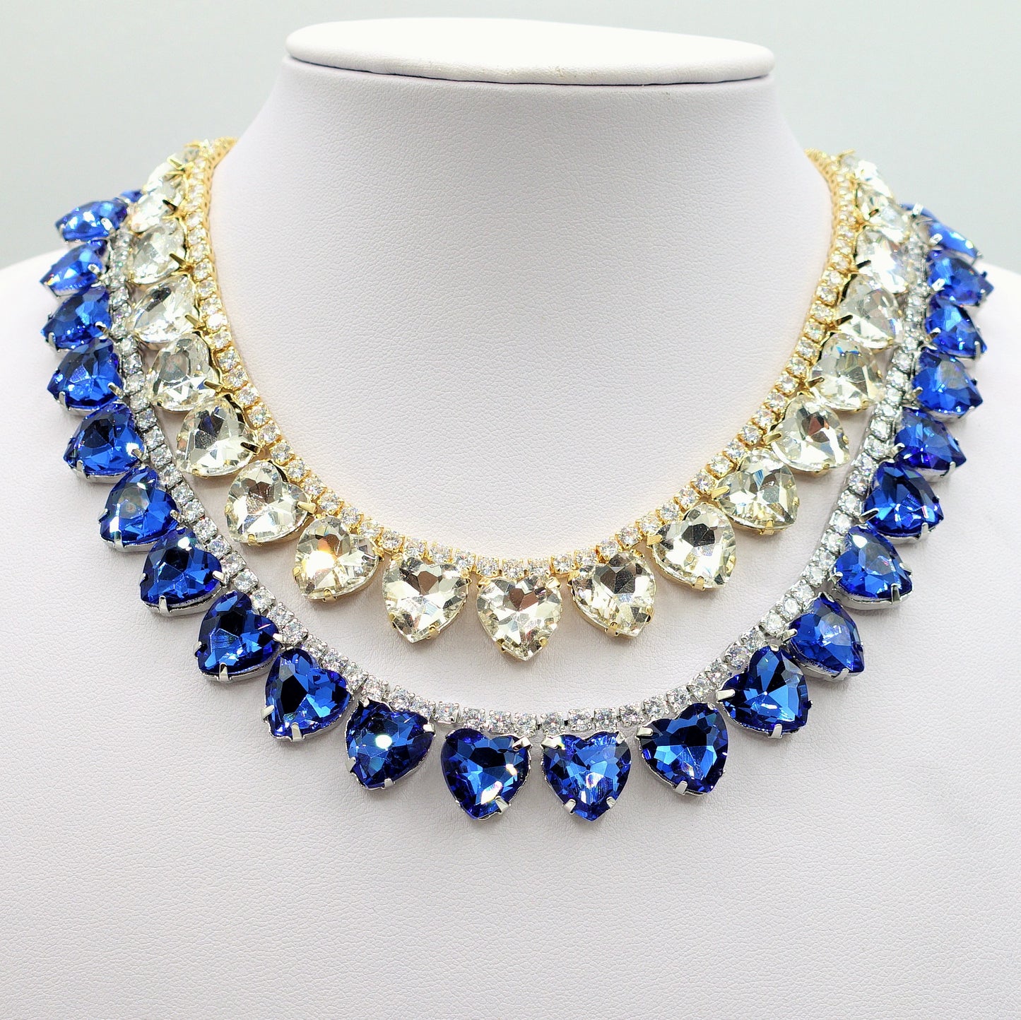 WENDY HEARTS - collier con pietre a CUORE sfaccettate e cubic zirconia